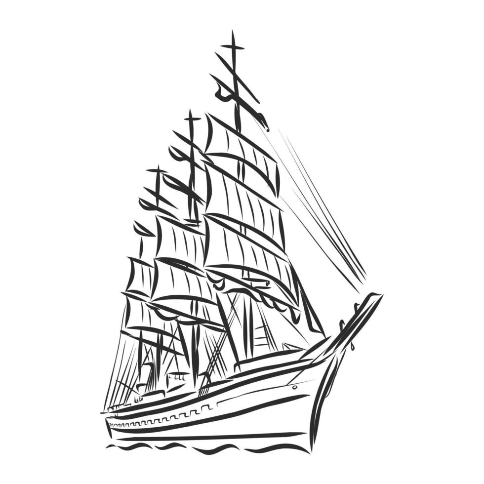 sailboat vector sketch