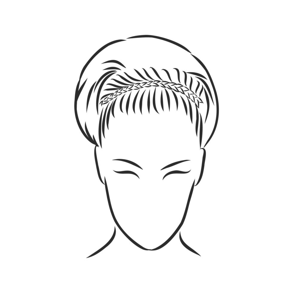 women's hairstyle vector sketch