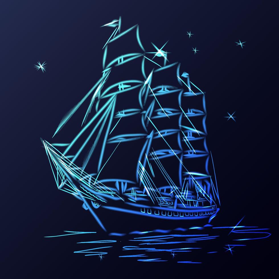 sailboat vector sketch