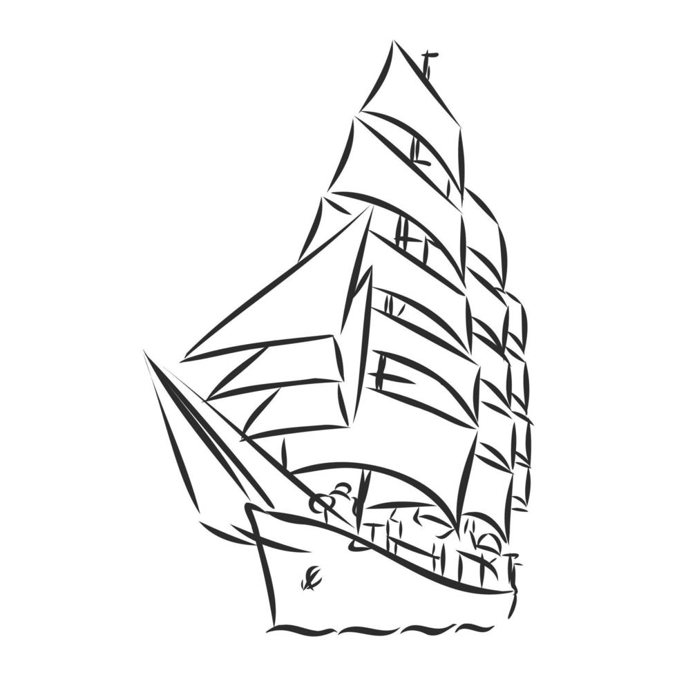 sailboat vector sketch