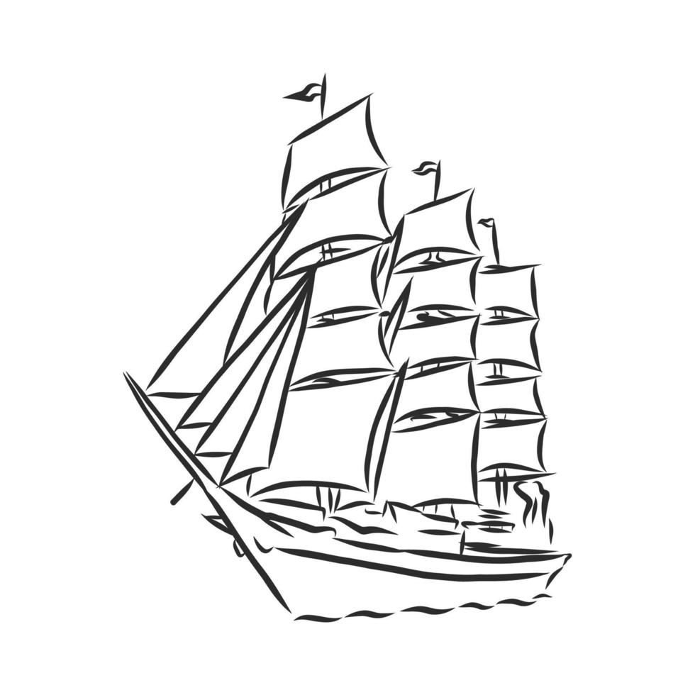 sailboat vector sketch