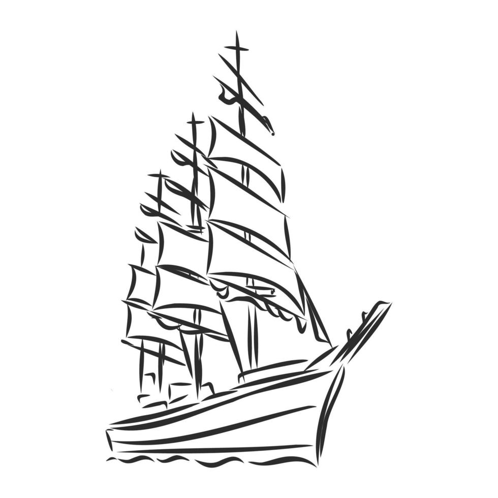 sailboat vector sketch