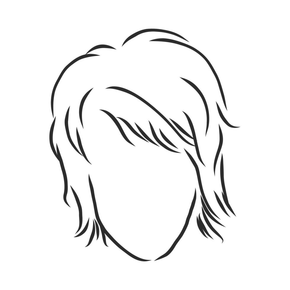 women's hairstyle vector sketch