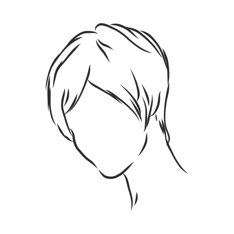 women's hairstyle vector sketch