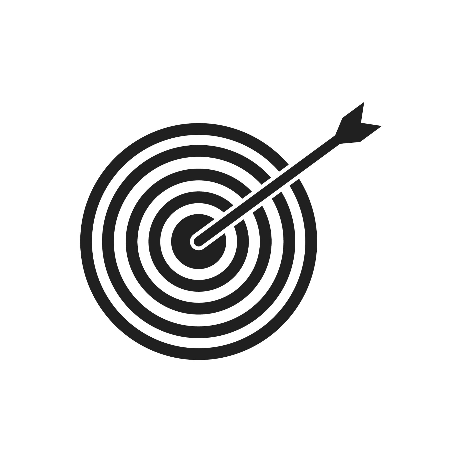 target board and arrow icon vector. achievement, according to target