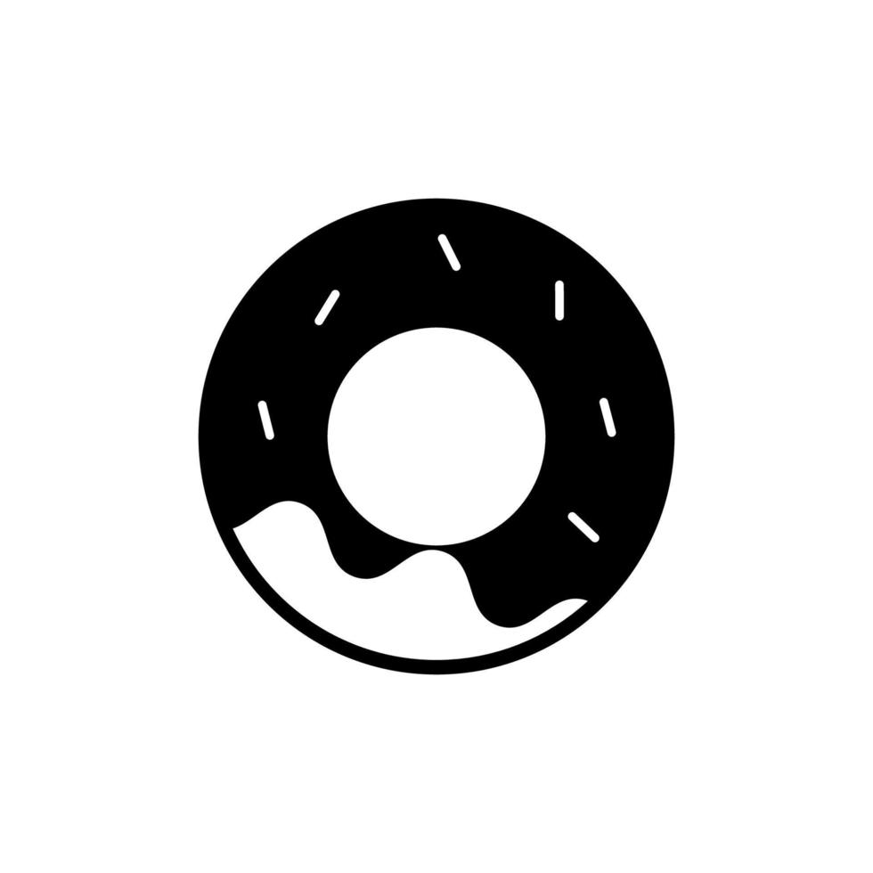 vector de icono de donut. plantilla para menú de comida, forma plana simple