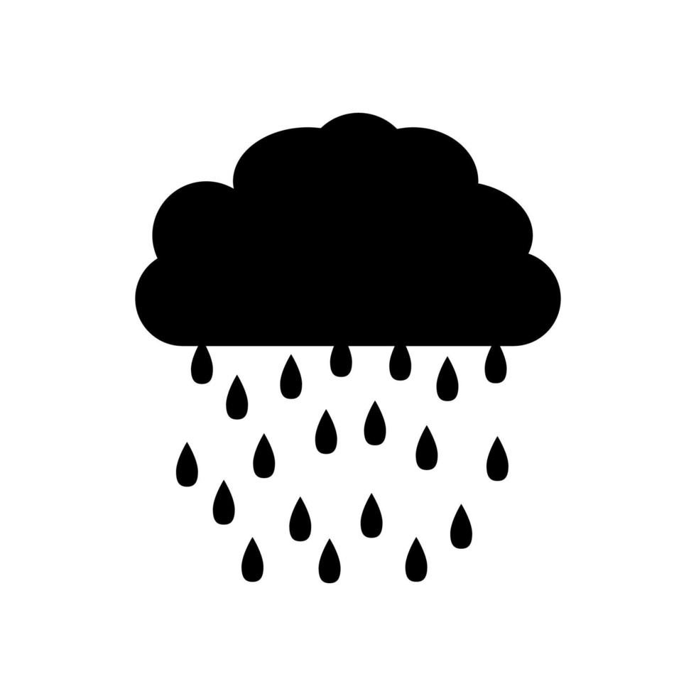 vector de icono de nube de lluvia. pronóstico del tiempo, pronóstico de fuertes lluvias. símbolo de invierno