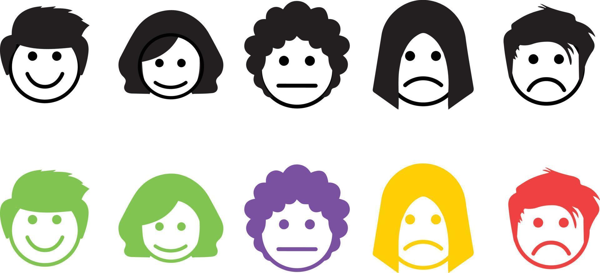 Funny Emoticons Set with Different Reactions for customer rating, review, feedback vector