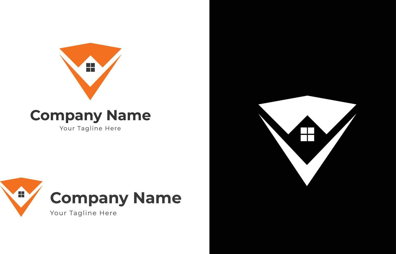 diseño de logotipo inmobiliario creativo, logotipo de desarrollador de edificio bromista, logotipo inmobiliario de techo, diseño de logotipo de edificio de arquitectura de construcción vector