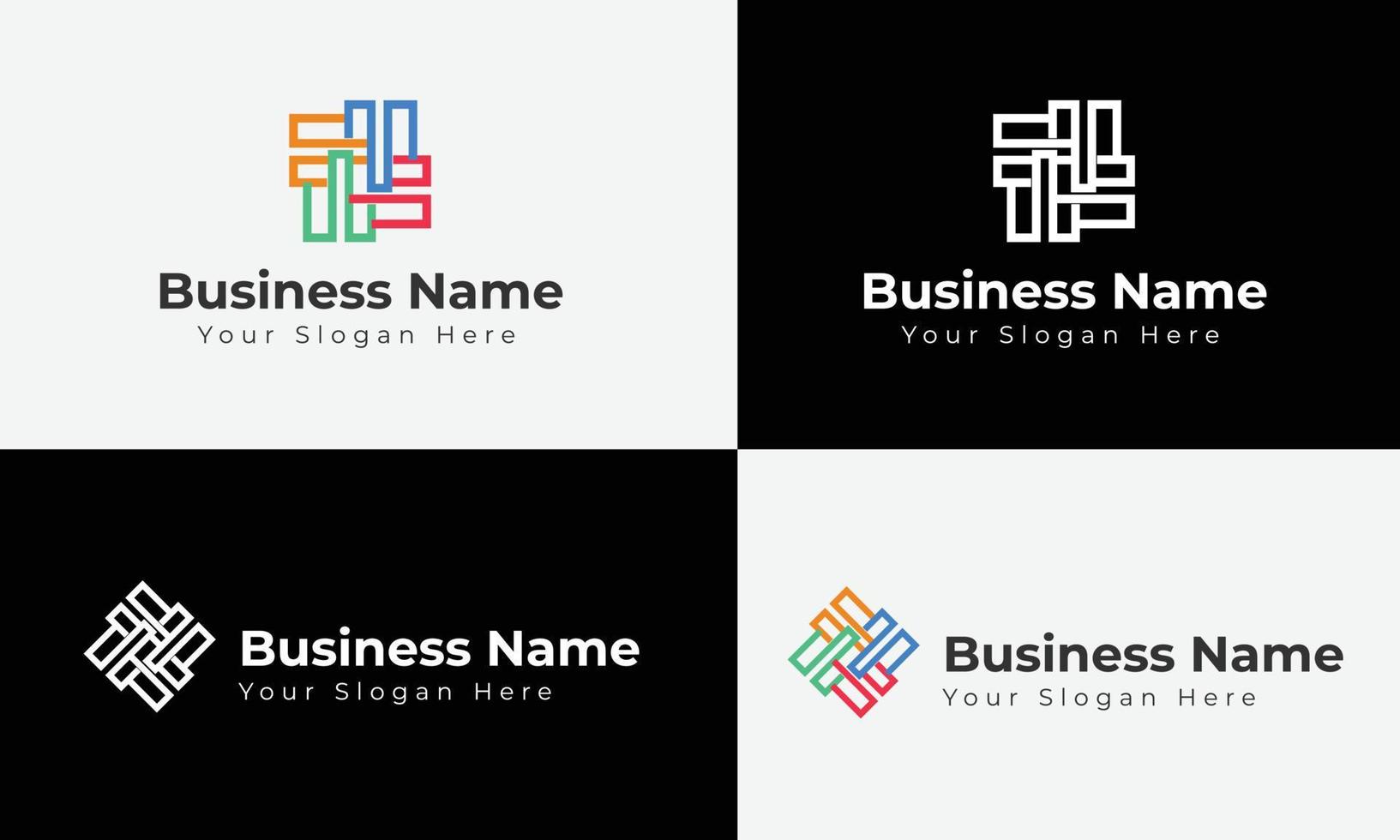 Business Education Services abstract logo, colorful iconic logo for your company, Abstract logo multicolored squares, logo for cryptocurrency and blockchain industry vector