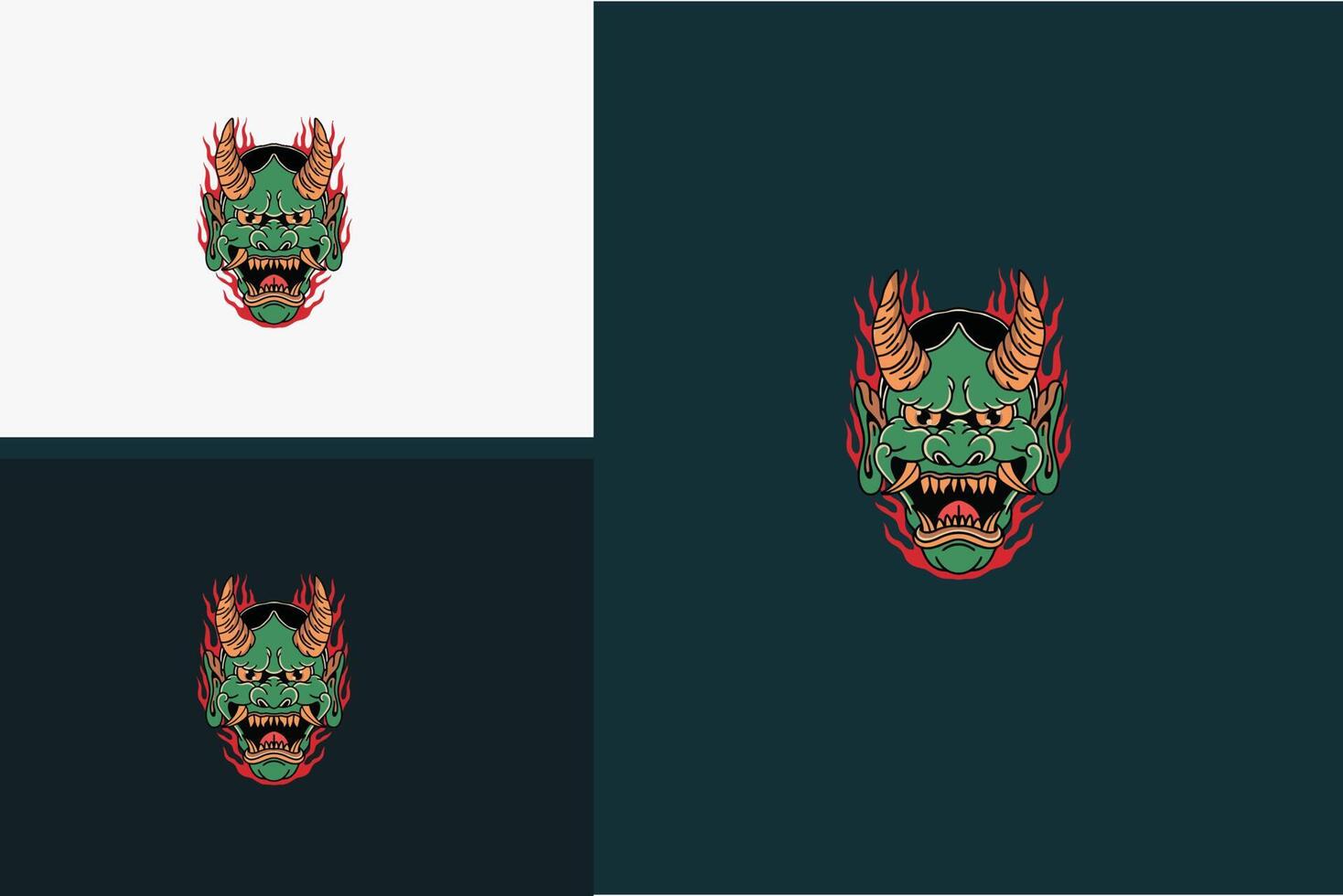 mascot design of head devil angry vector