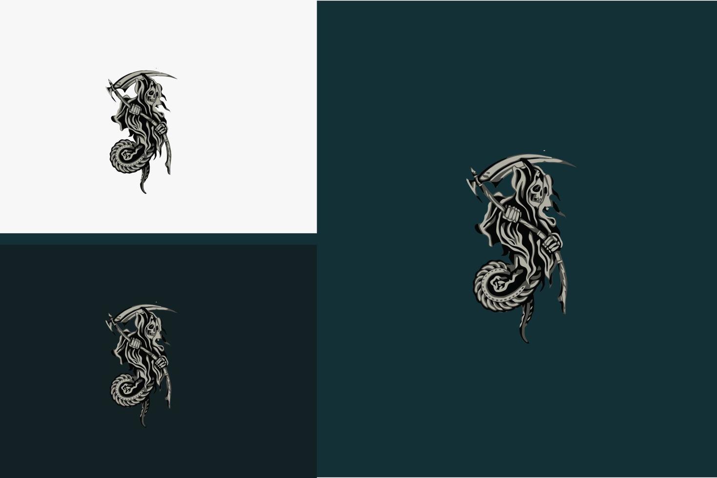 tattoo design of skull and sword vector