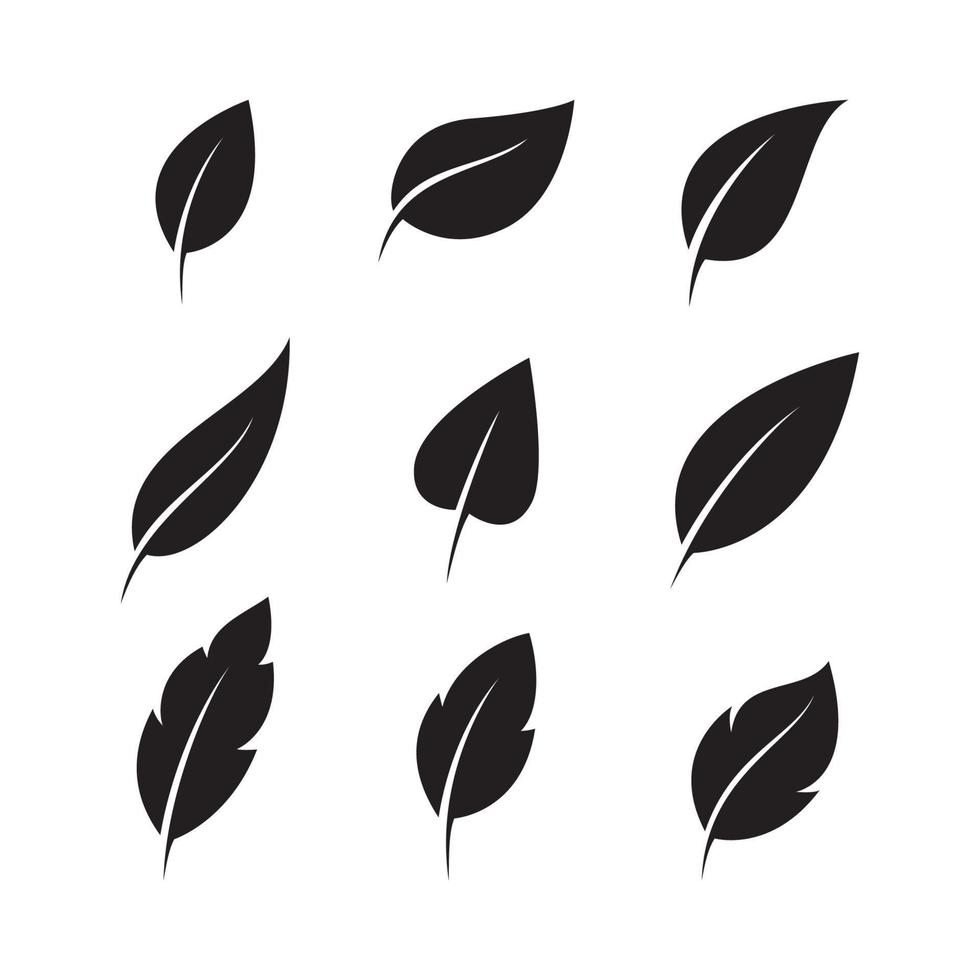 vector leaf element set silhouette