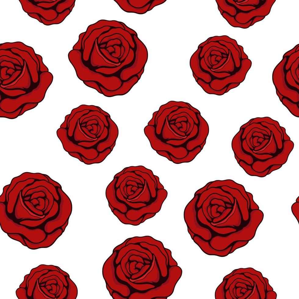 rose flower seamless pattern vector illustration