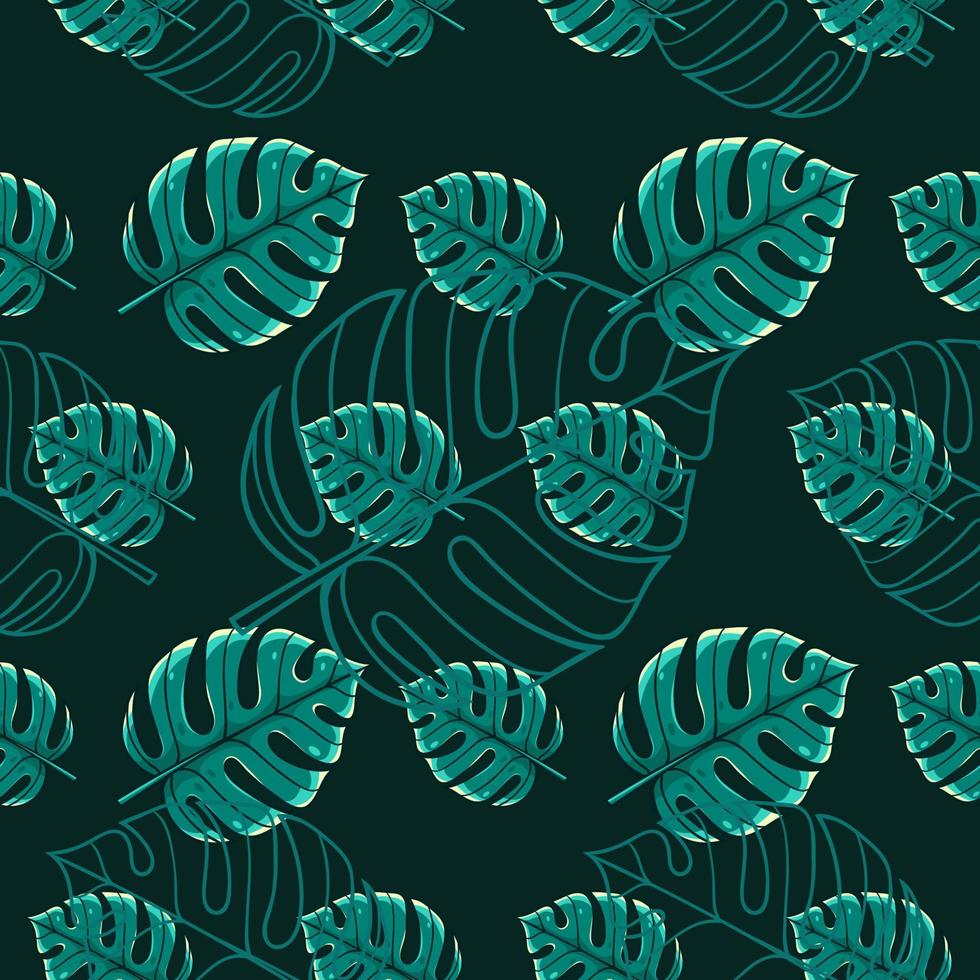 tropical leaves monstera seamless pattern new style vector