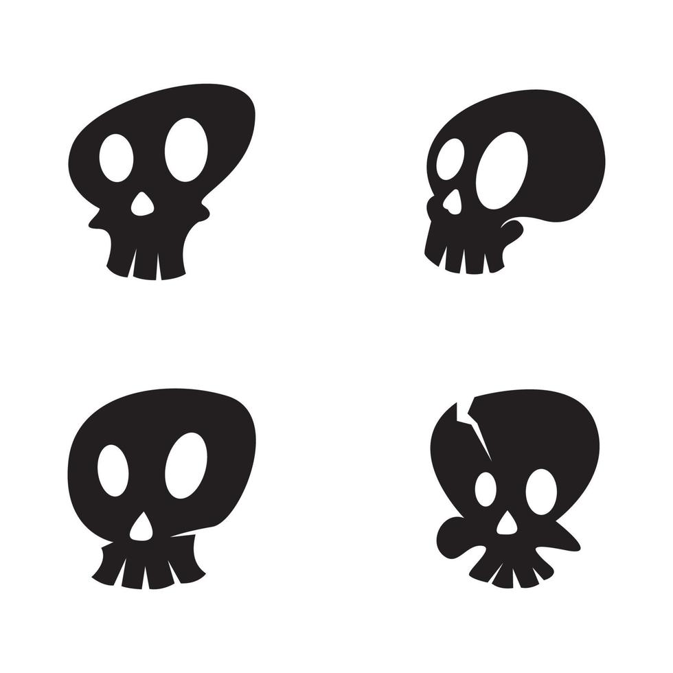 funny skull silhouette vector illustration