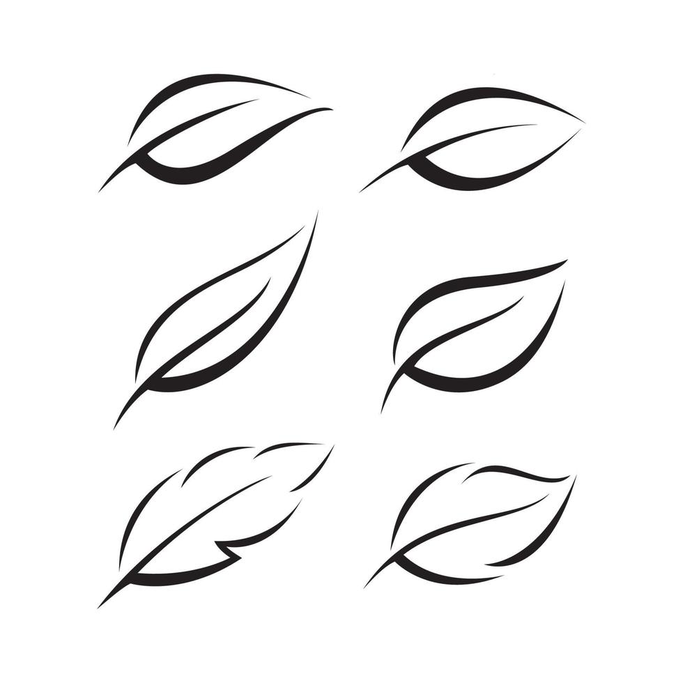 vector leaf element set silhouette