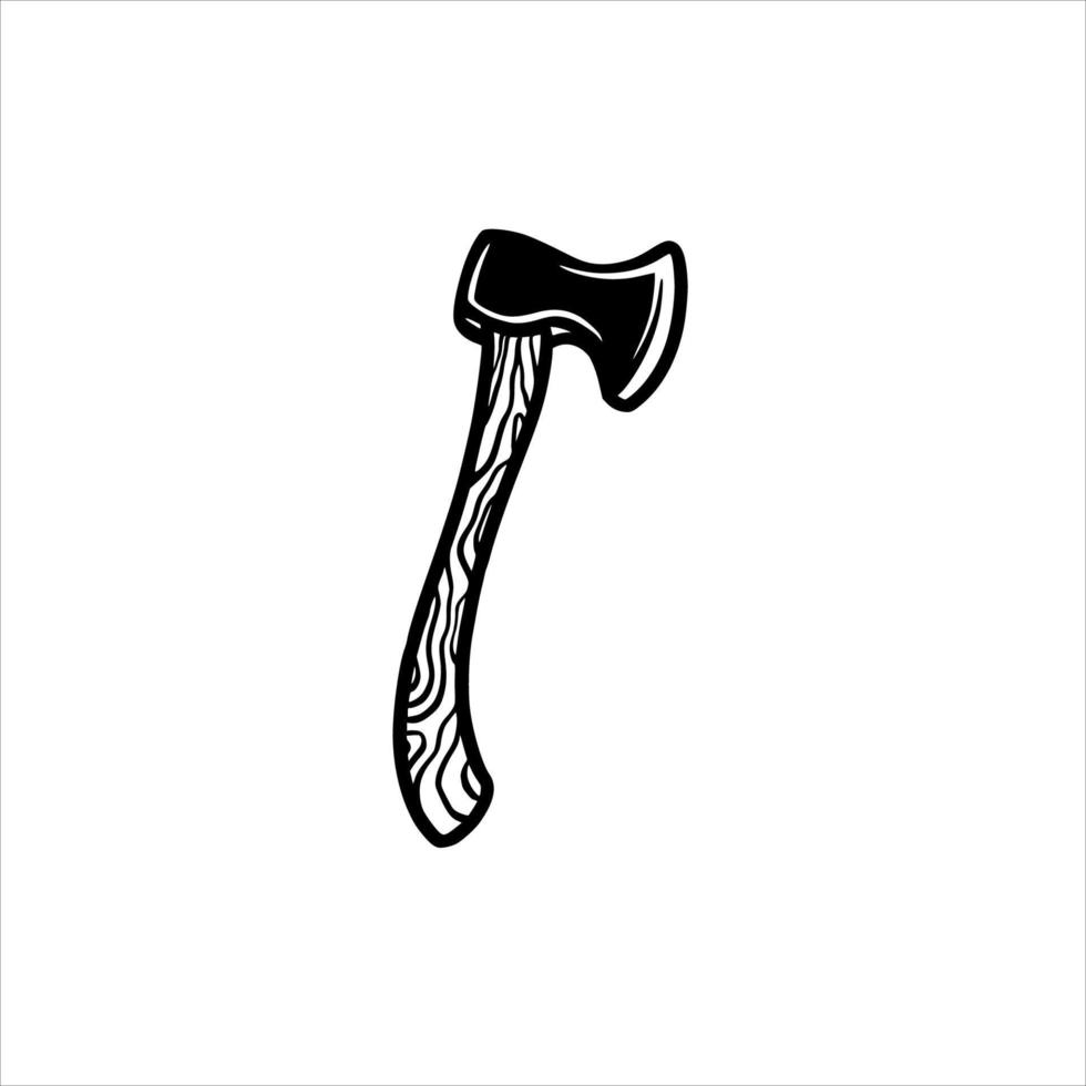 axe silhouette illustration hand drawn vector