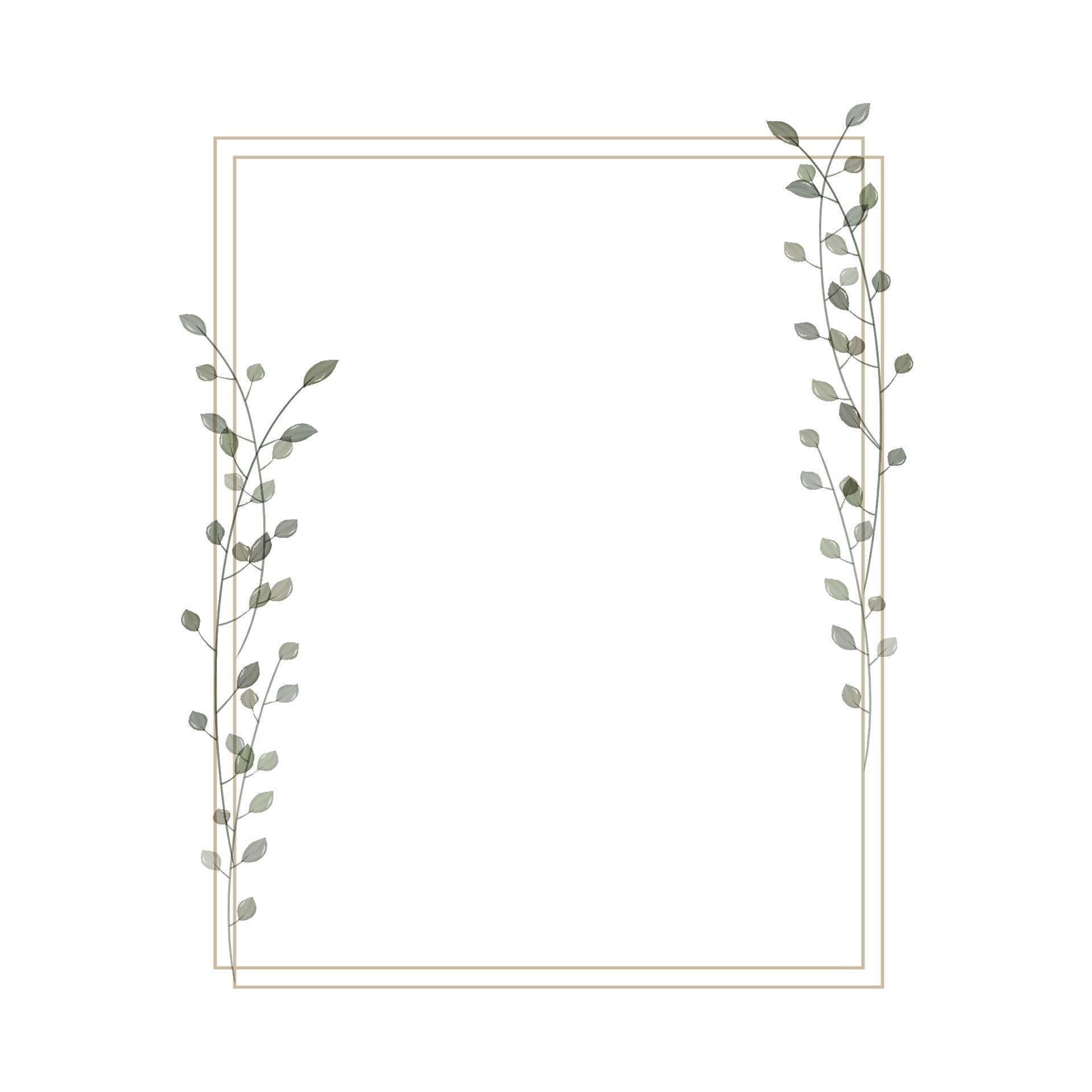 Rectangular frame in rustic, minimalistic and watercolor style. Geometric border with watercolor