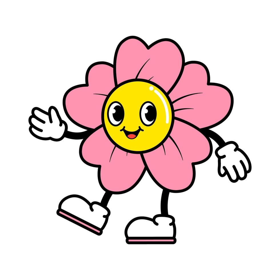 cute flower cartoon for children book vector