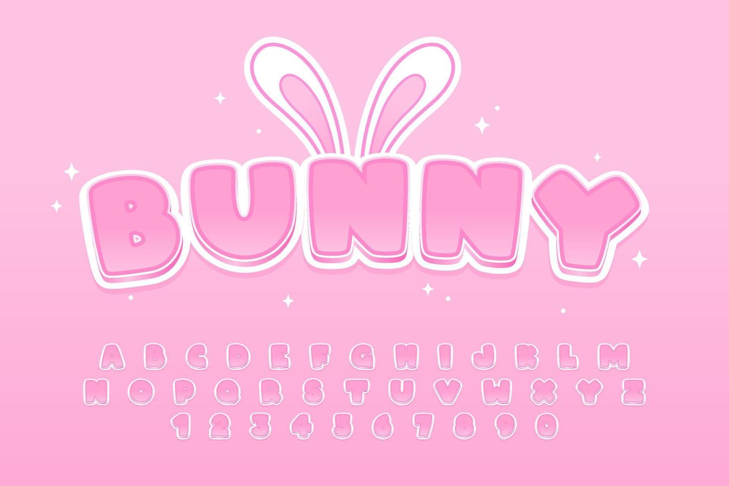decorative bunny Font and Alphabet vector