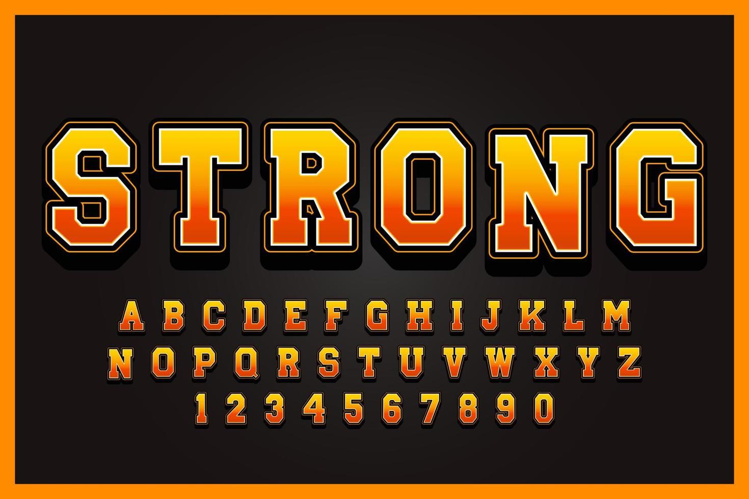 decorative strong Font and Alphabet vector