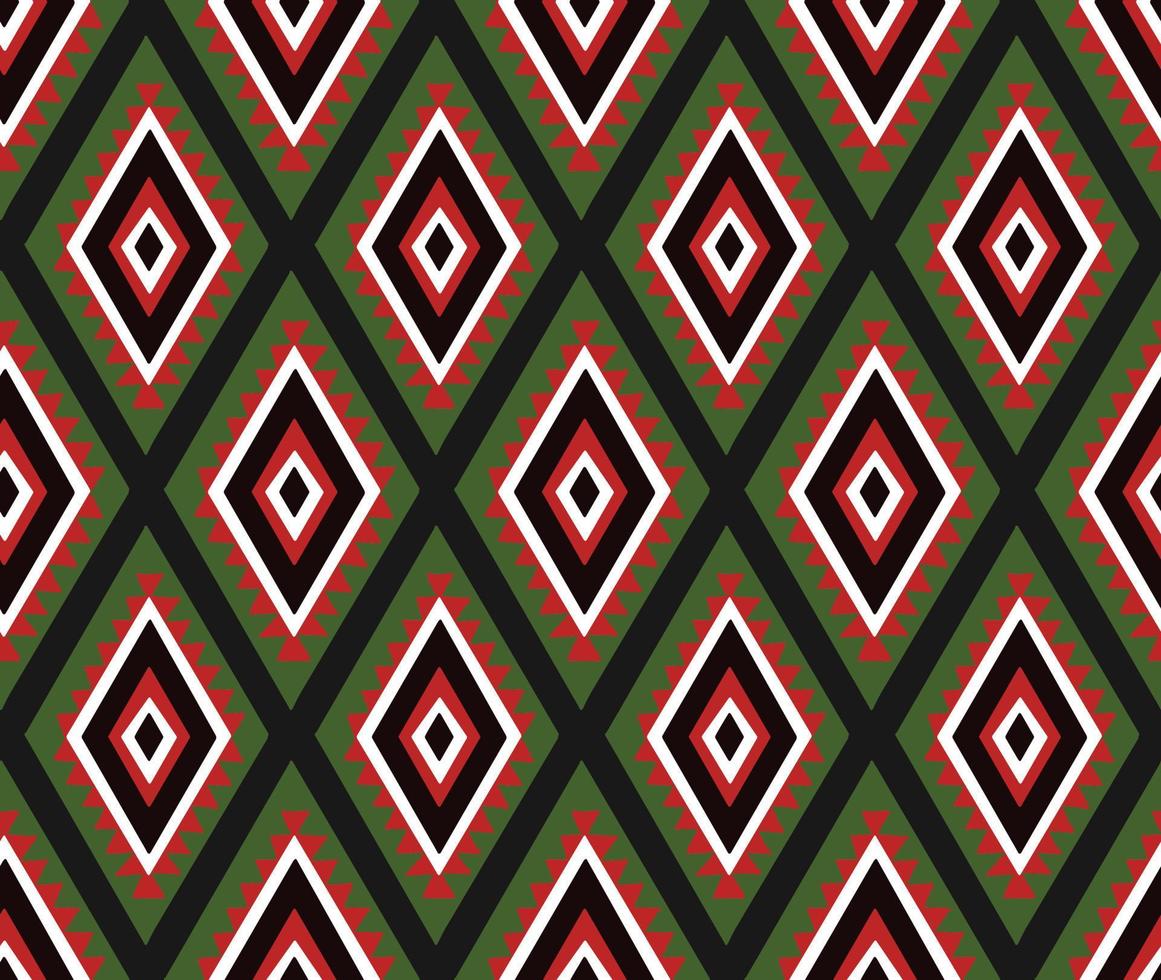 patrón étnico africano tribal sin costuras con líneas simples y figuras en rojo, blanco y verde. vector fondo negro tradicional, textil, papel, tela. kwanzaa, mes de la historia negra, diecinueve de junio