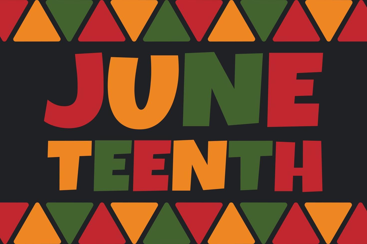 Juneteenth - simple banner with colorful lettering fof Juneteenth celebration in USA. Vector illustration