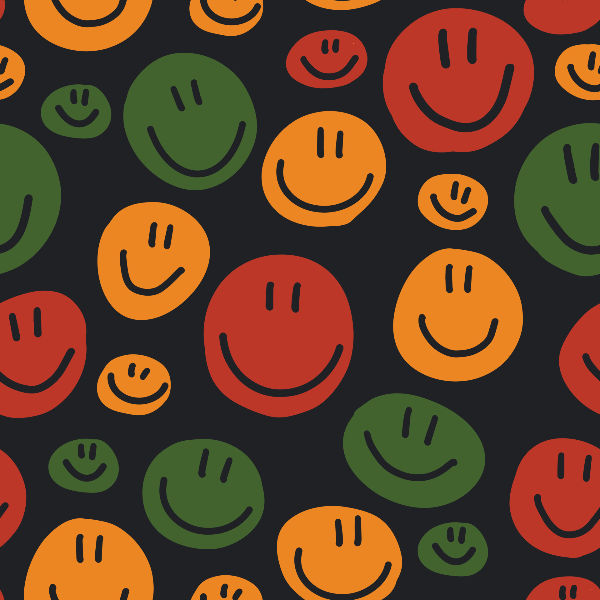 Cute childish bright seamless pattern with circles with smiley face. Vector  texture in African colors - red, green, yellow, black background. children  print Juneteenth, Kwanzaa, Black History Month. 7653518 Vector Art at  Vecteezy