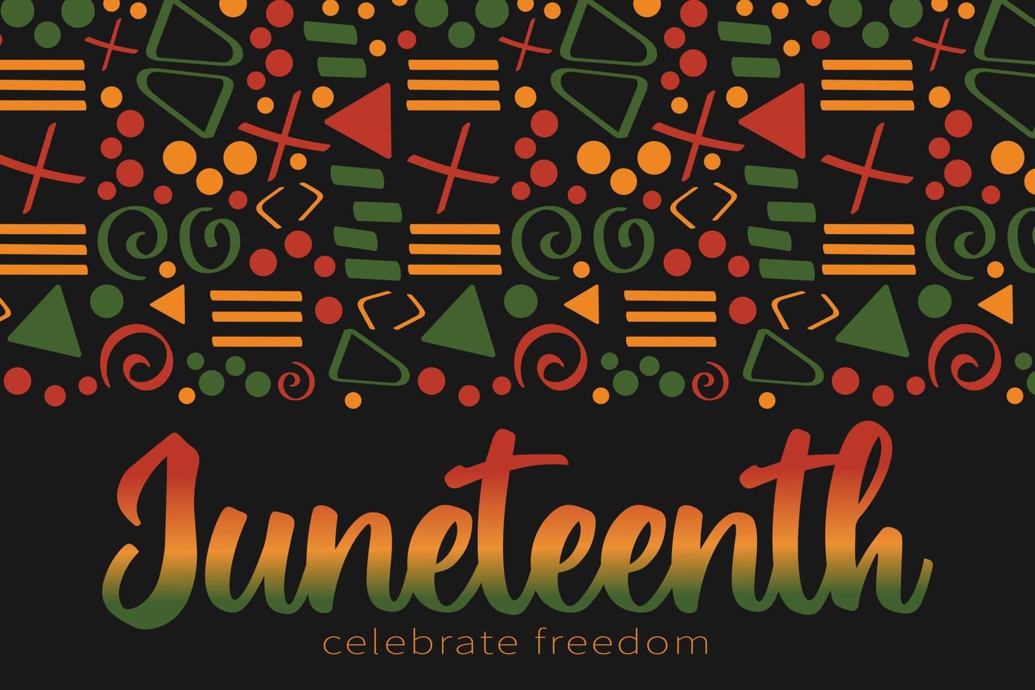 Africa day banner with tribal African pattern ornament - red, yellow, green. Background for banner, postcard, flyer vector design