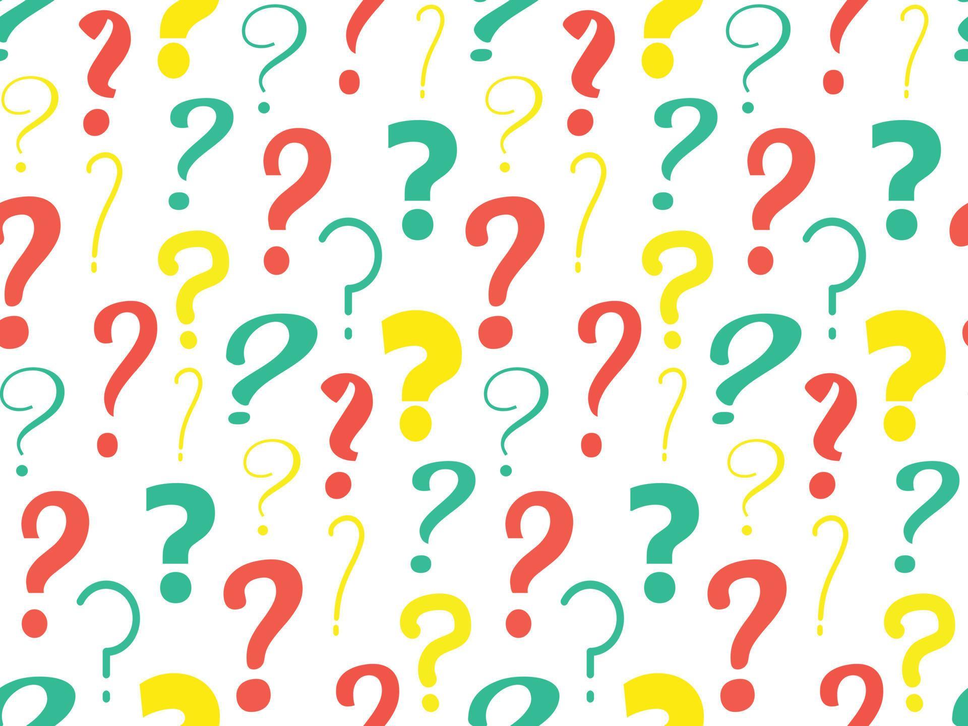 Vector seamless pattern background with bright sign question marks on
