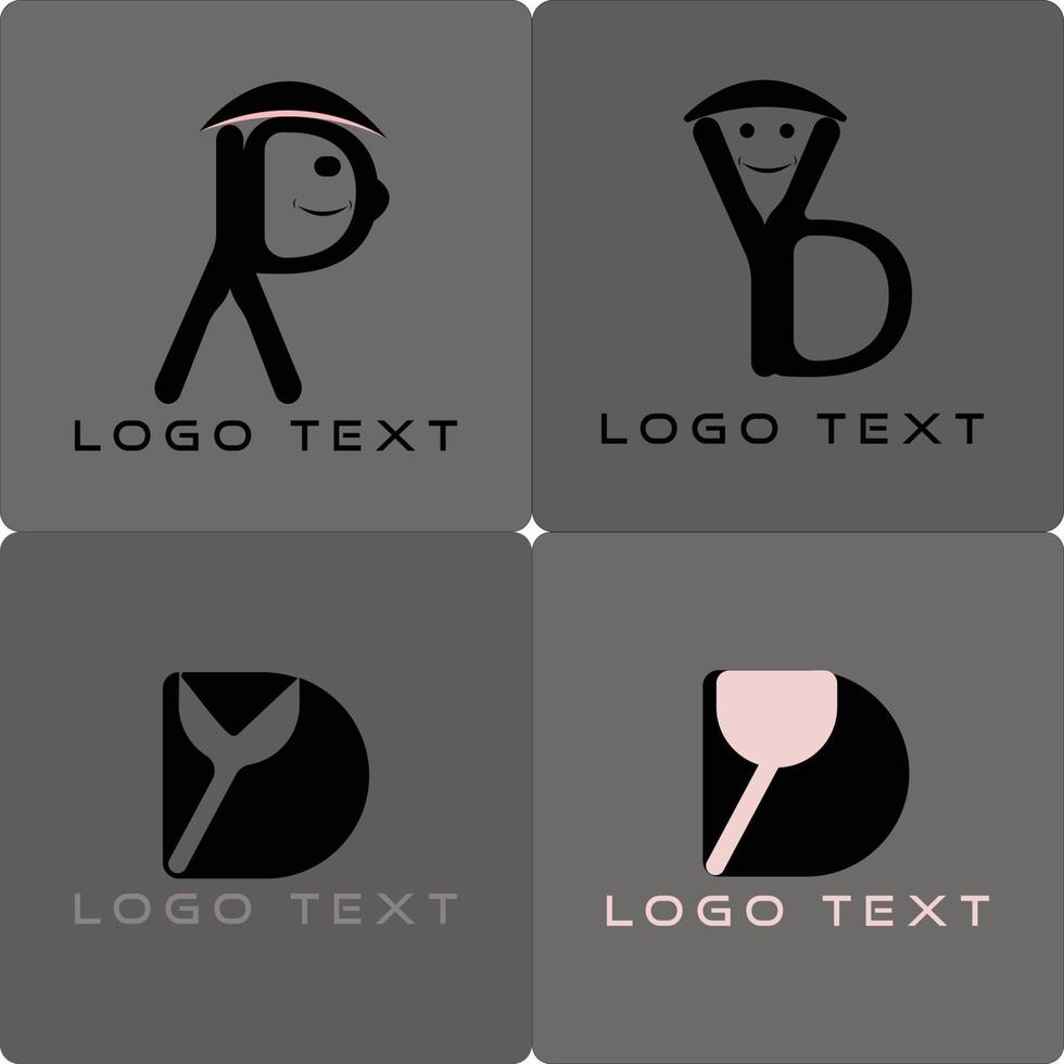 fonts Y and D simple logo vector illustration
