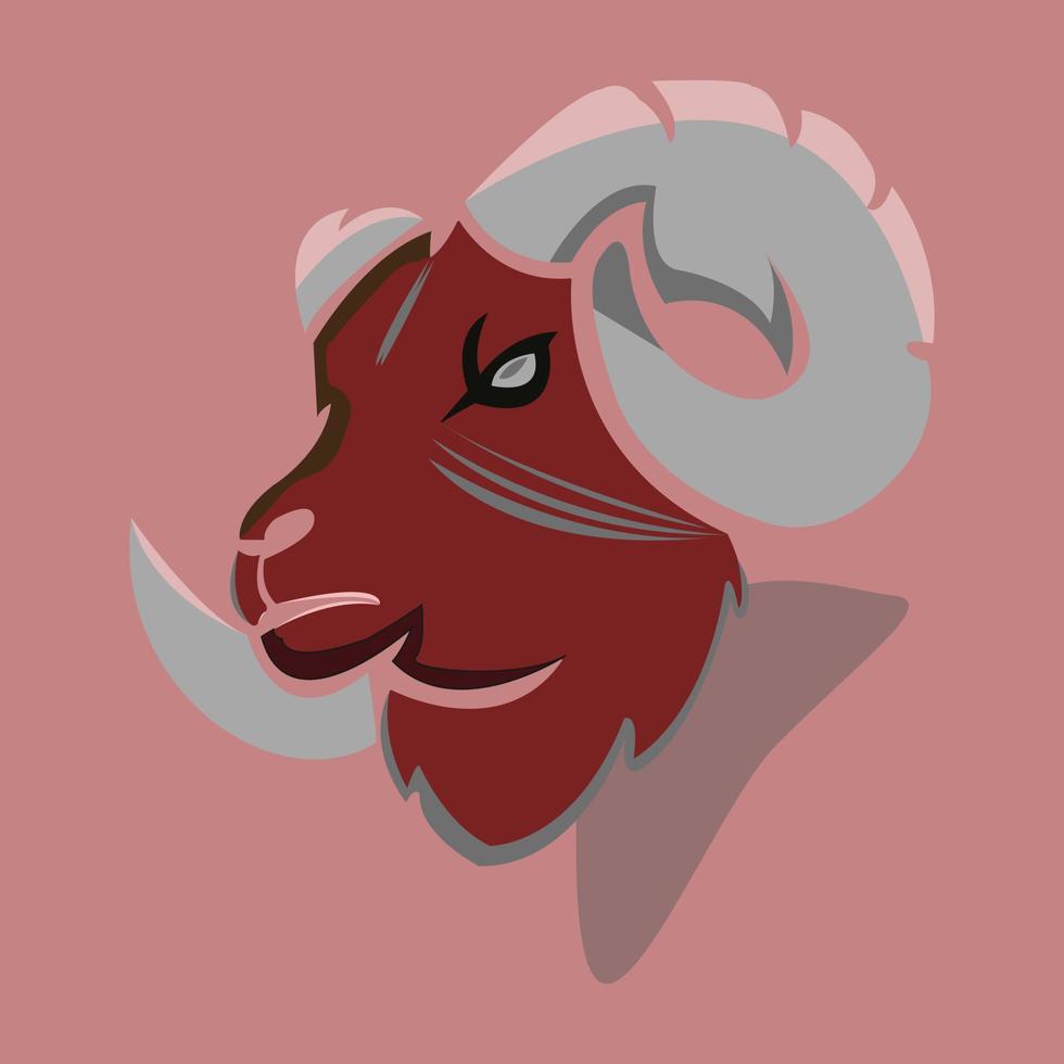 simple bull buffalos portrait  vector logo illustration editable new design