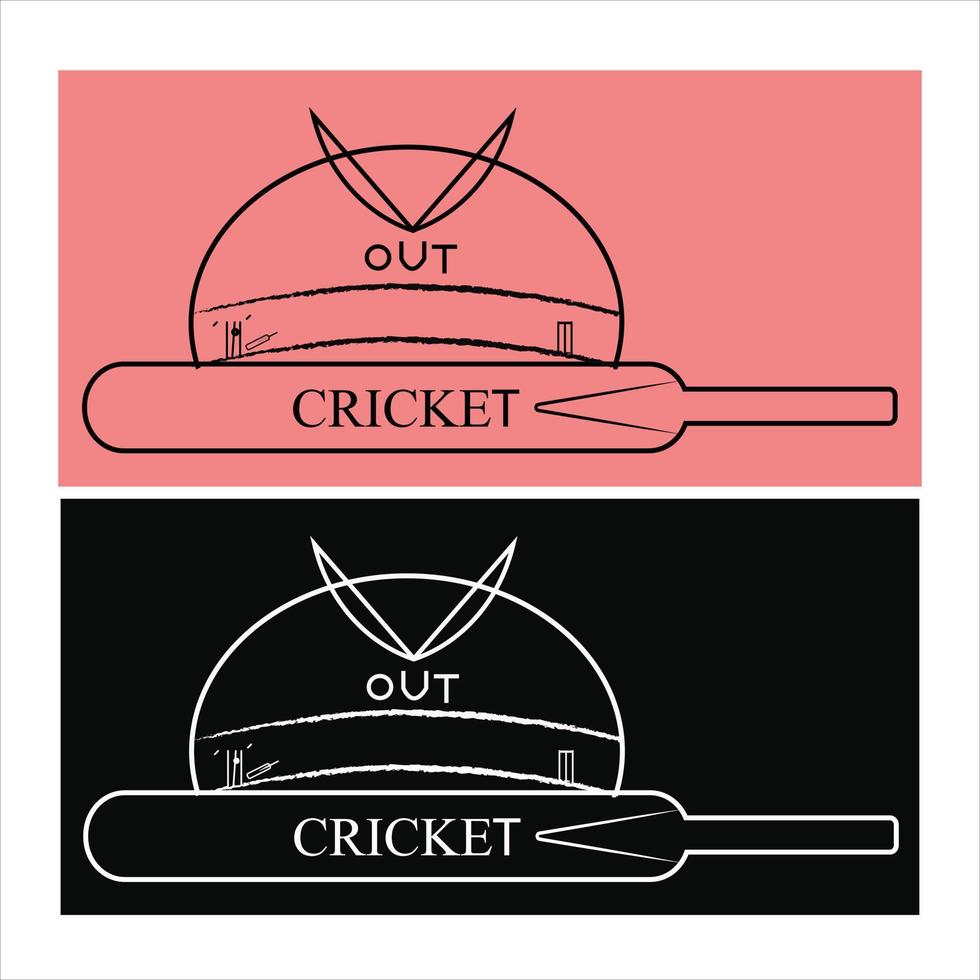 nuevo diseño de logotipo de vector de cricket simple