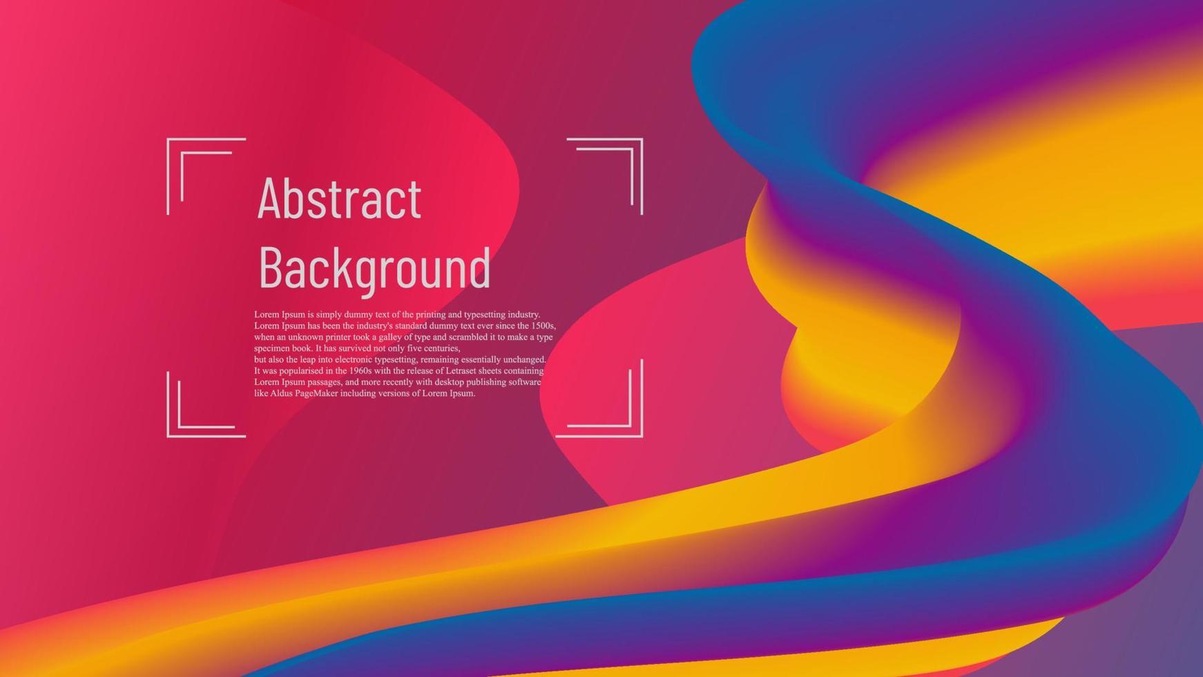 color full 3d abstract dynamic line blend  with red background, modern gradient fluid flow  wallpaper vector