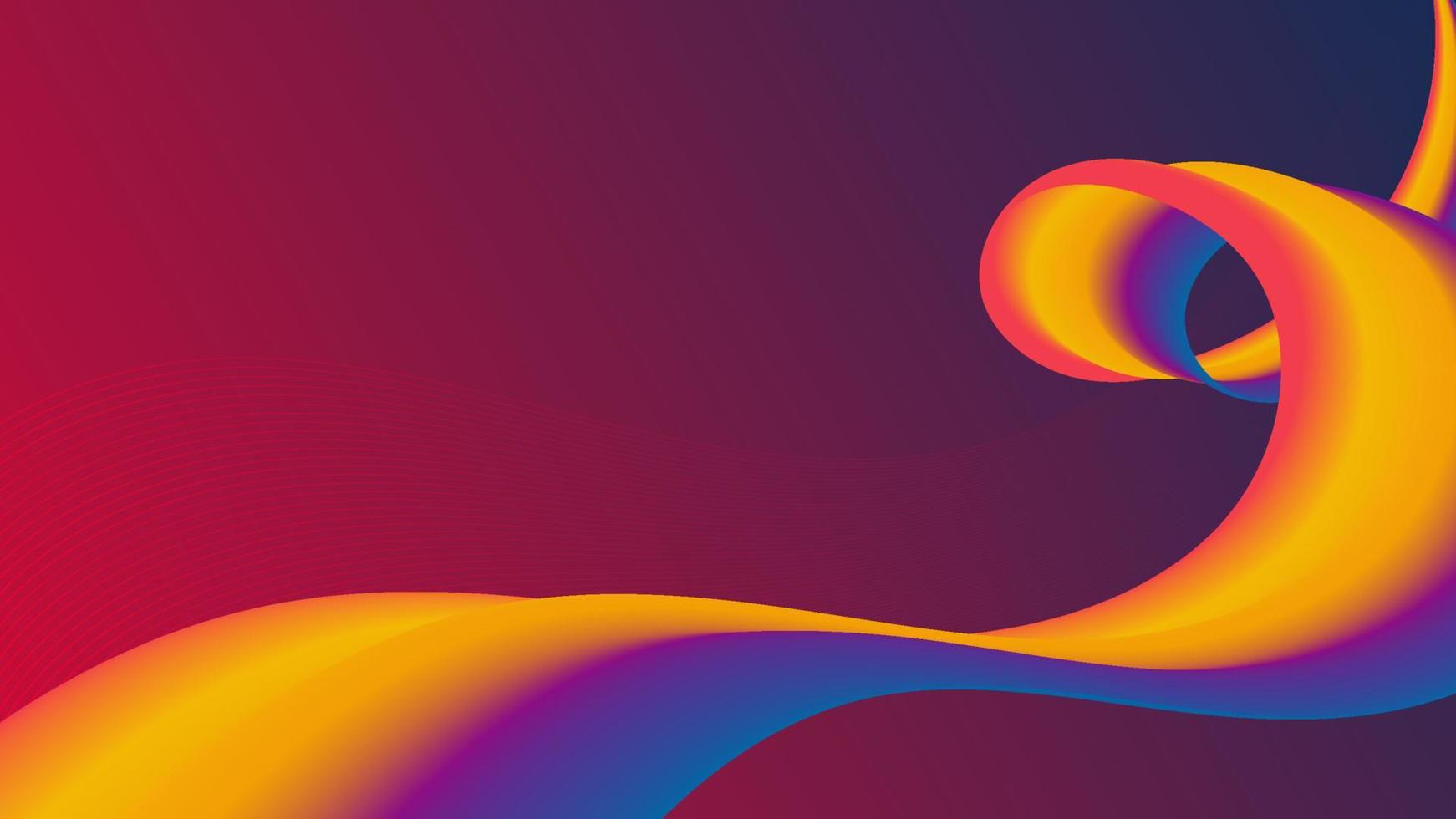 abstract 3d wave multi color blend, big gradient line flowing vector