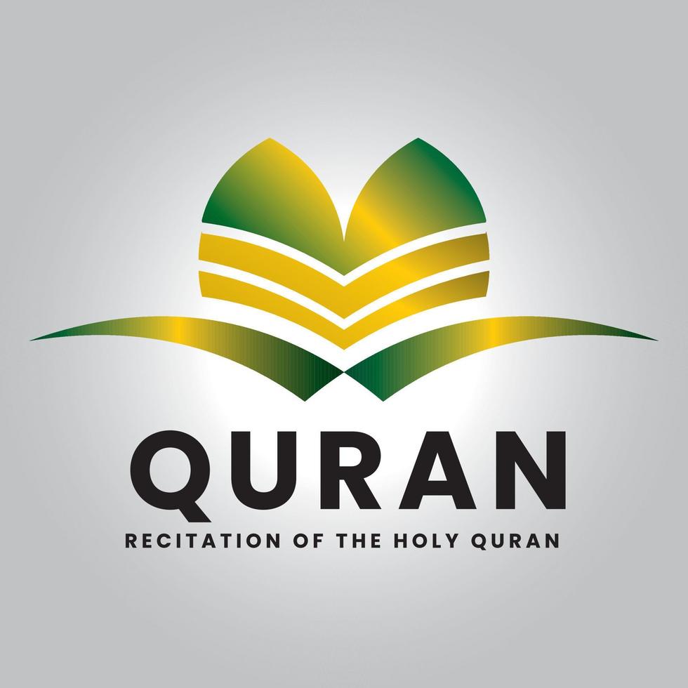 fundación quran y logotipo islámico vector