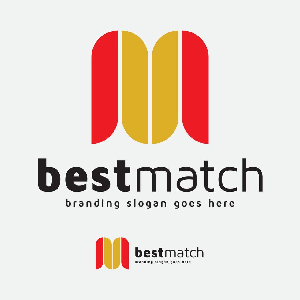 Best Match M Logo Template vector