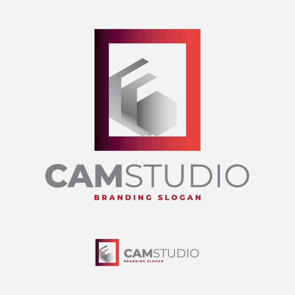 estudio de cámara y logotipo de fotografía vector