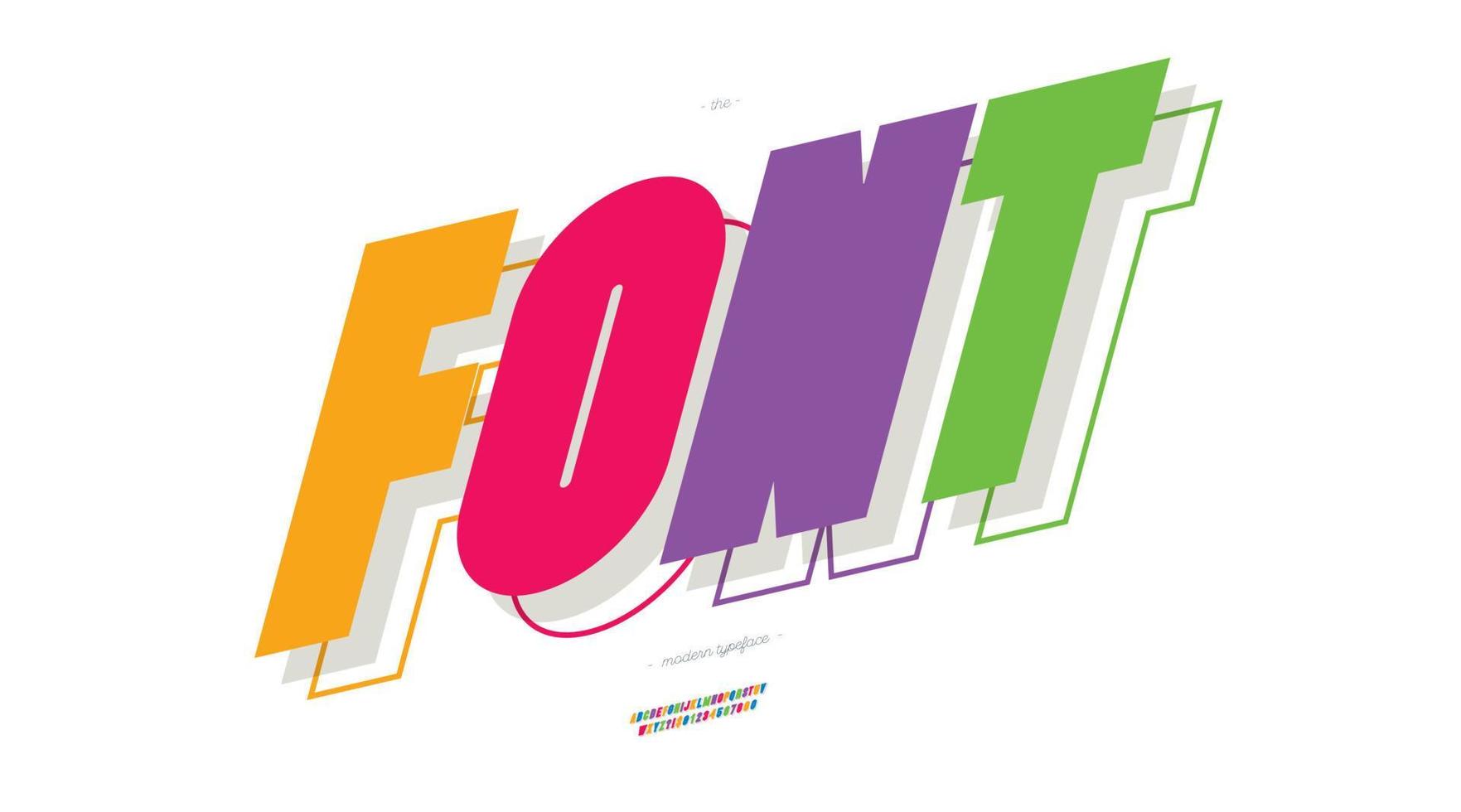 fuente de vector estilo negrita tipografía moderna