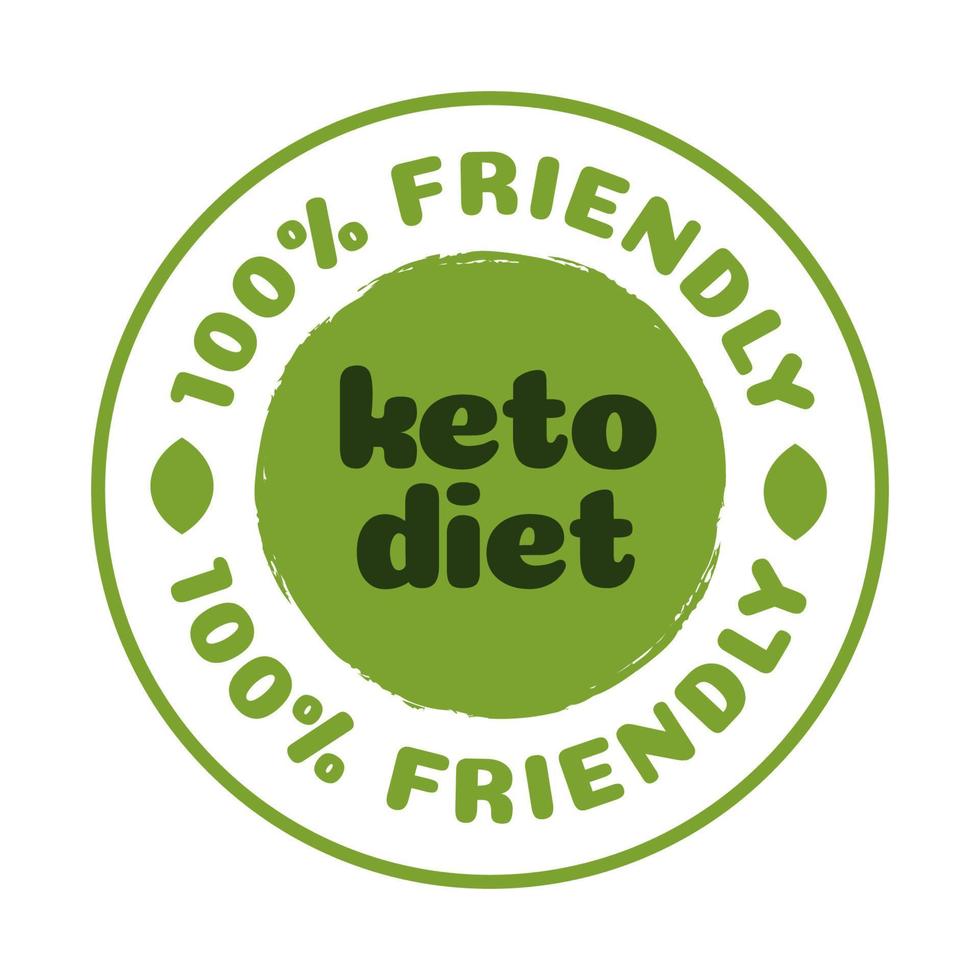 Keto friendly diet nutrition vector badge