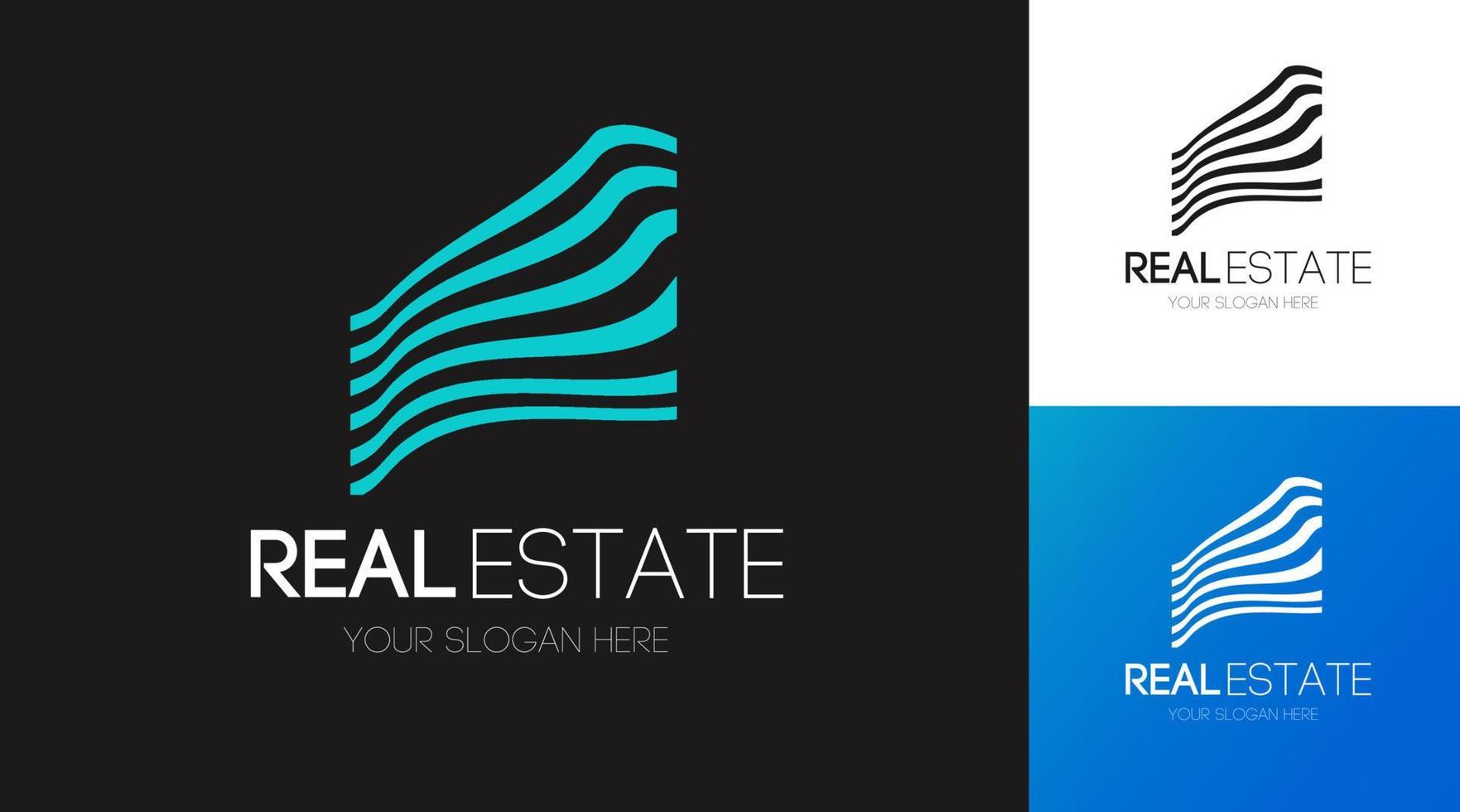 Real estate logo set vector