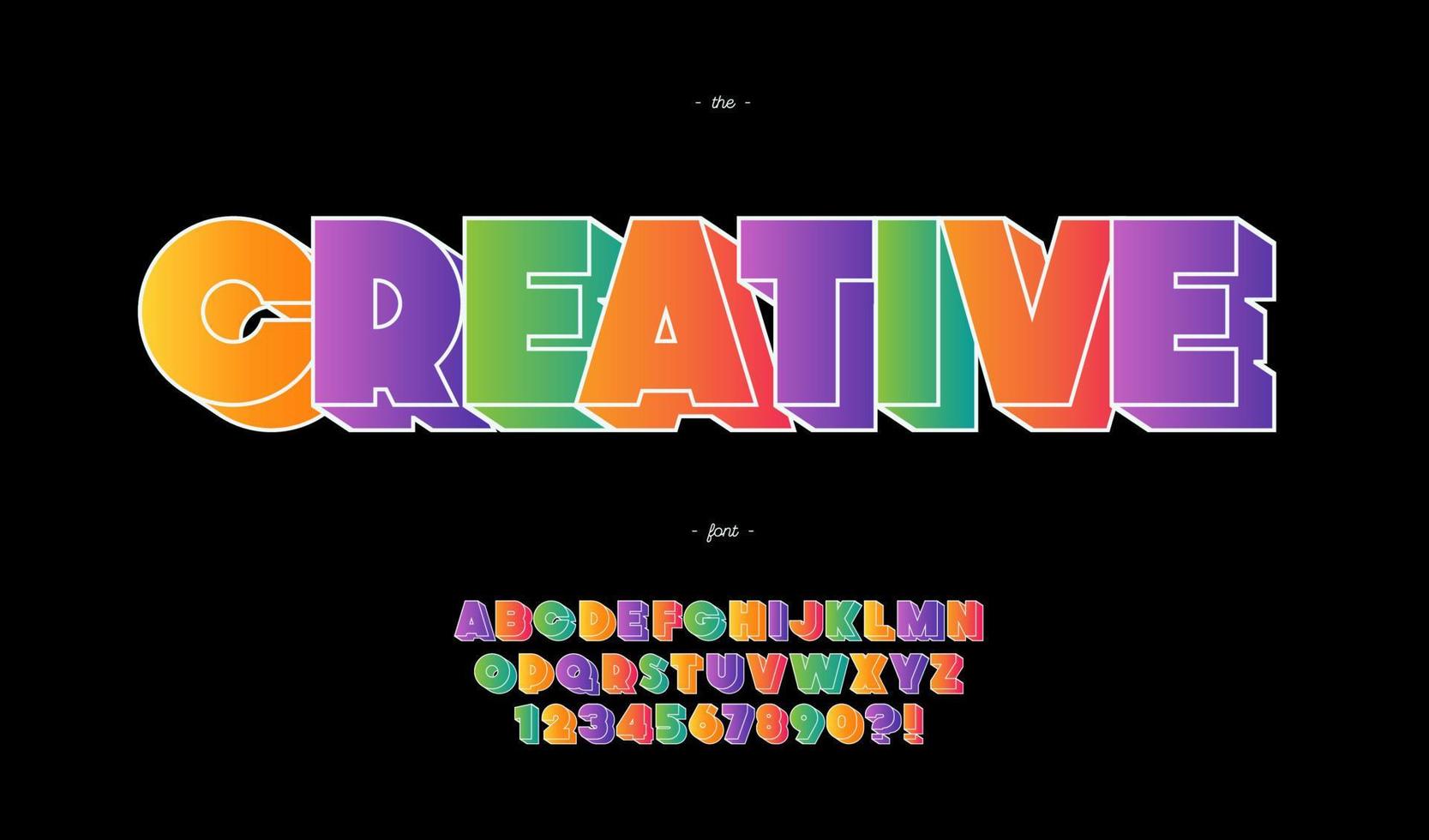 Vector creative font 3d bold style