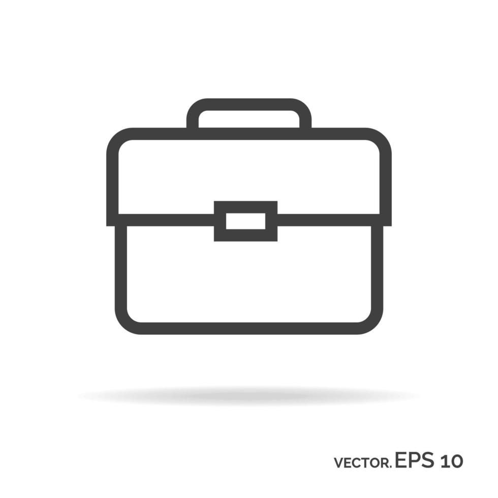 Briefcase portfolio outline icon black color vector
