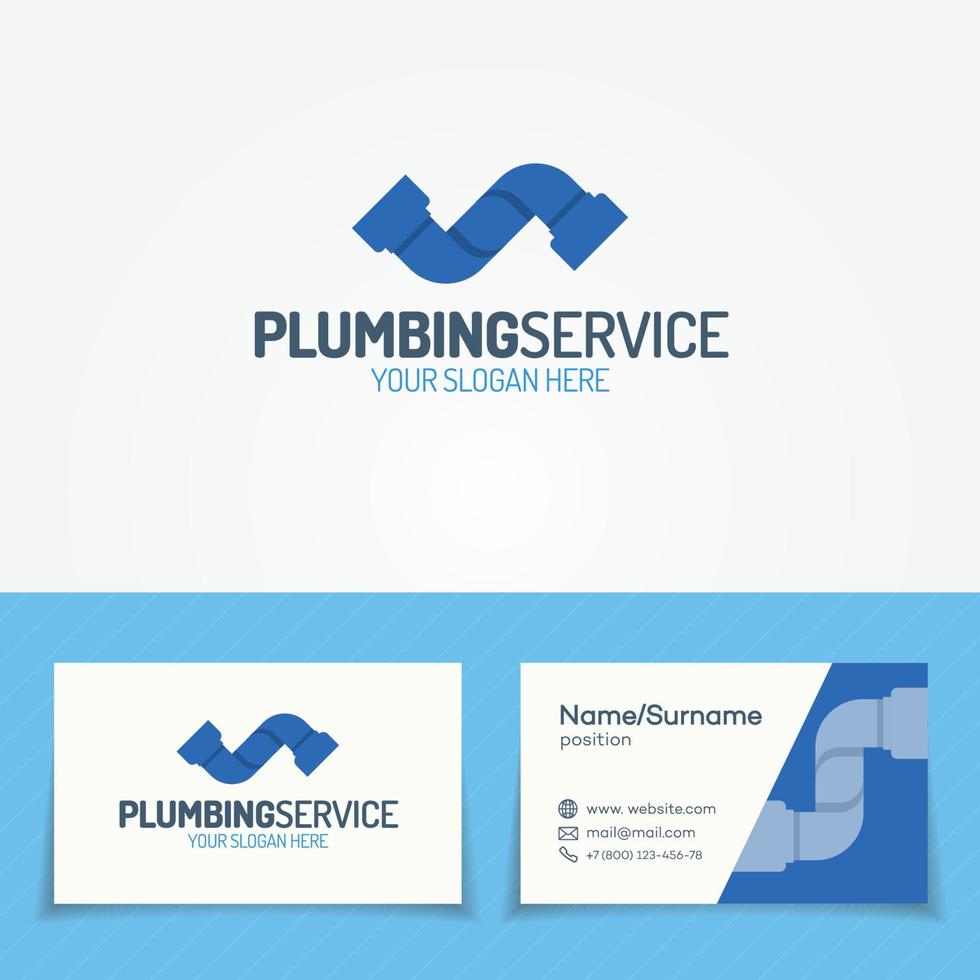Plumbing service logo set with pipe vector