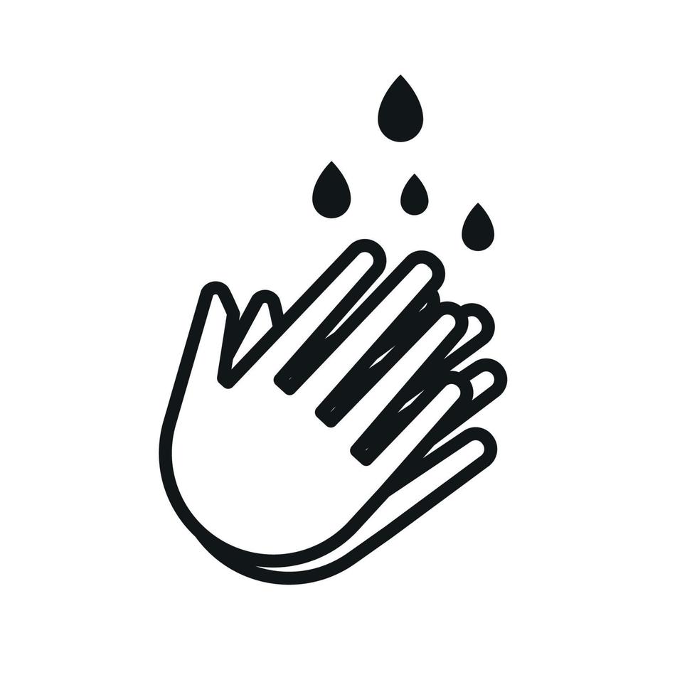 Washing hands with soap vector icon