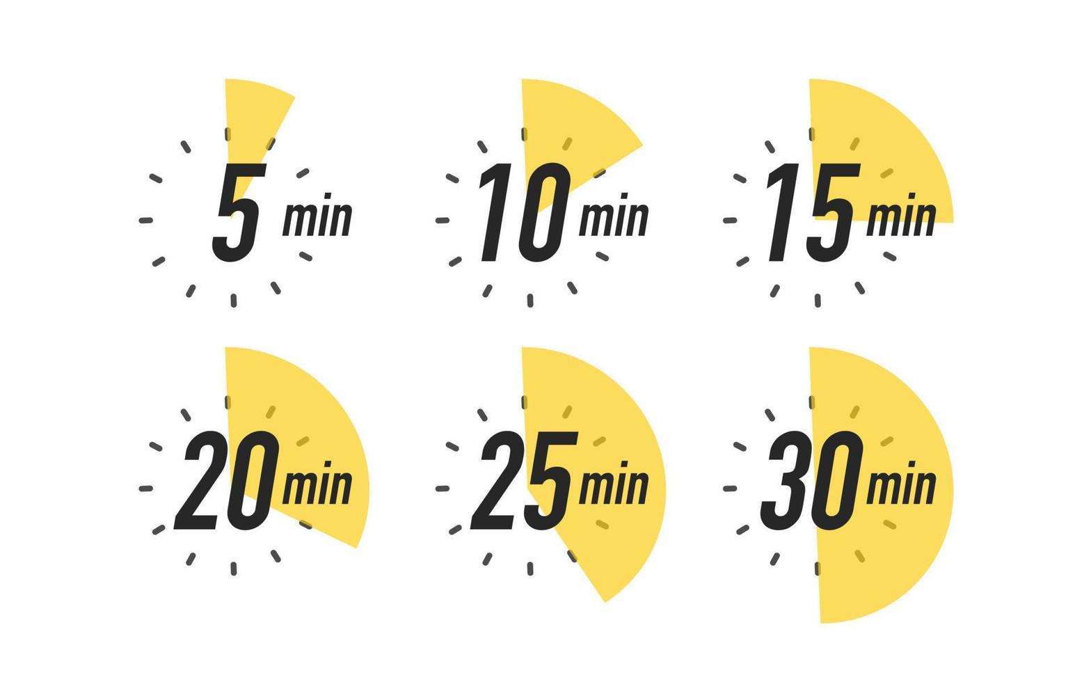 Timer icon set isolated on white background vector