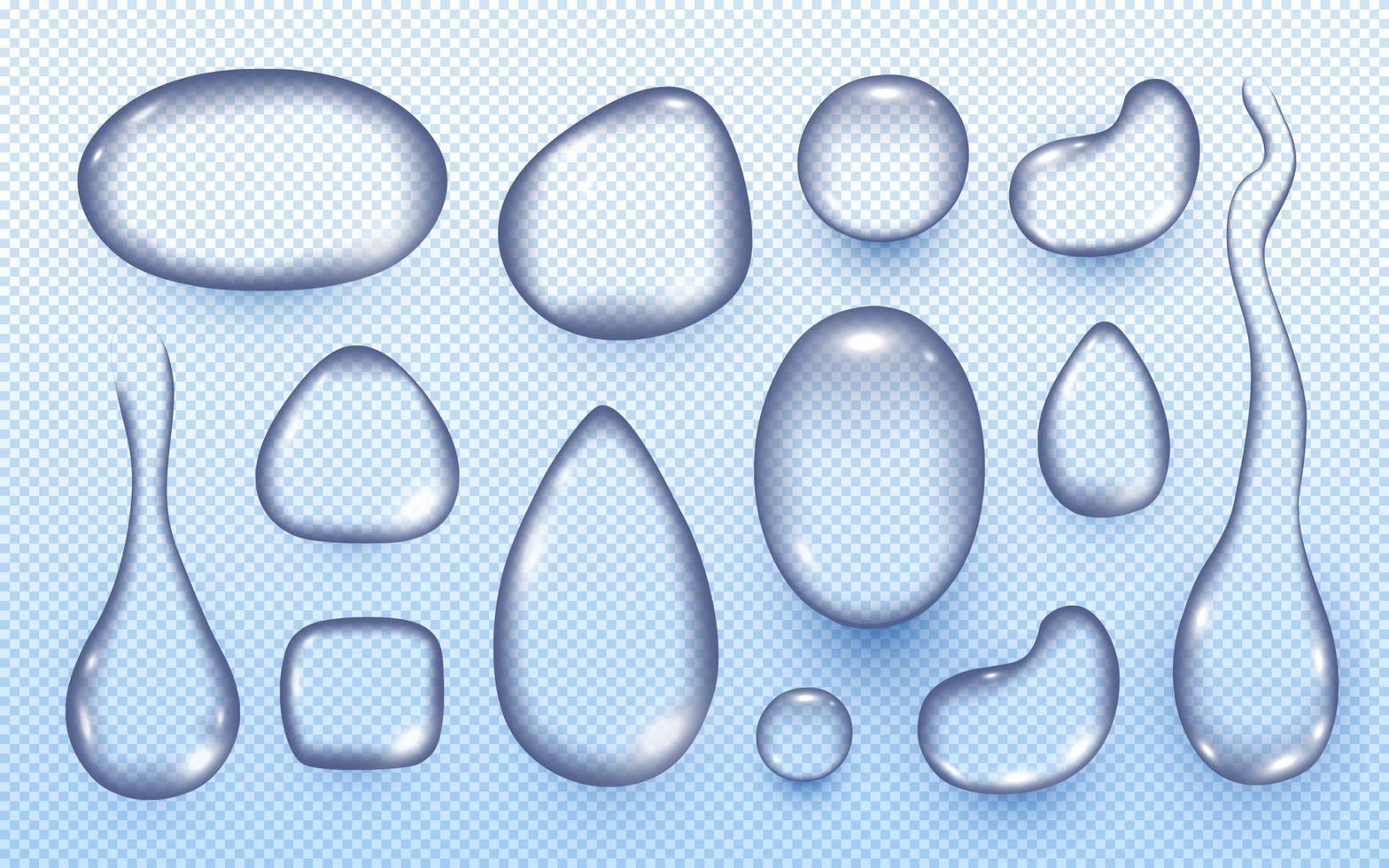 gota de agua conjunto estilo realista 3d vector