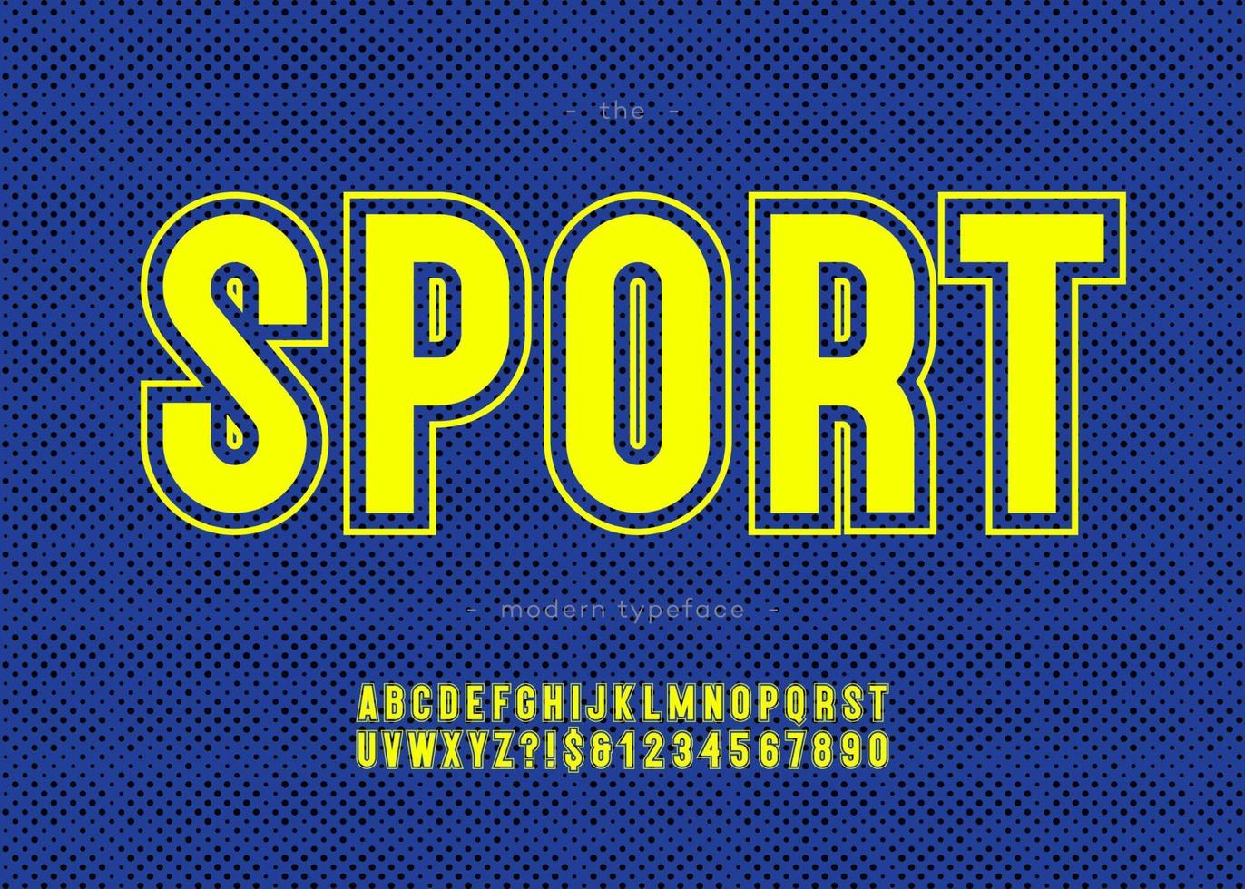 Vector bold sport alphabet modern typography sans serif style