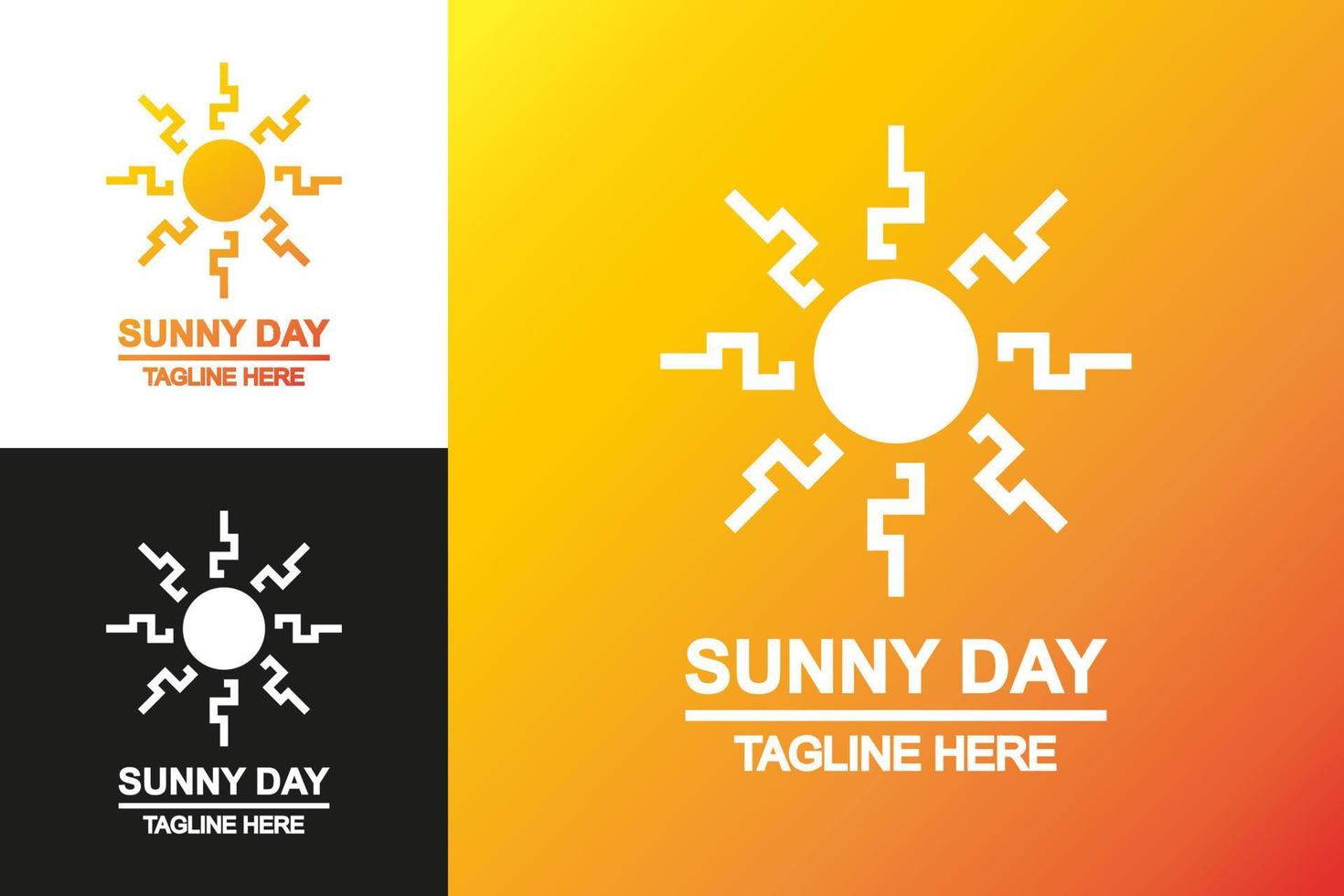 vector sunny day logo set modern gradient style for summer emblem